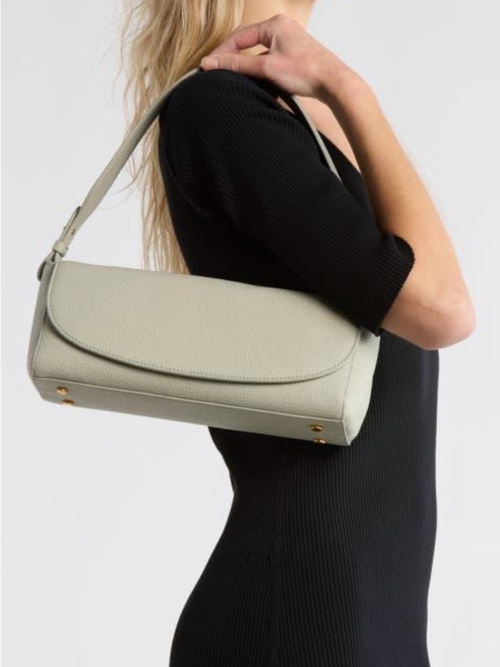 NWT Vince Elegant Pebbled Shoulder Bag in Light Sage (Aloe Stone)